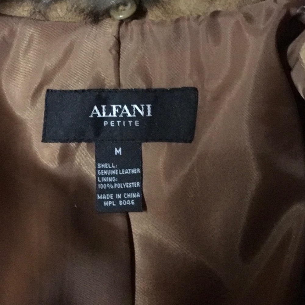 Alfani Petite Genuine Leather jacket - Picture 8 of 8